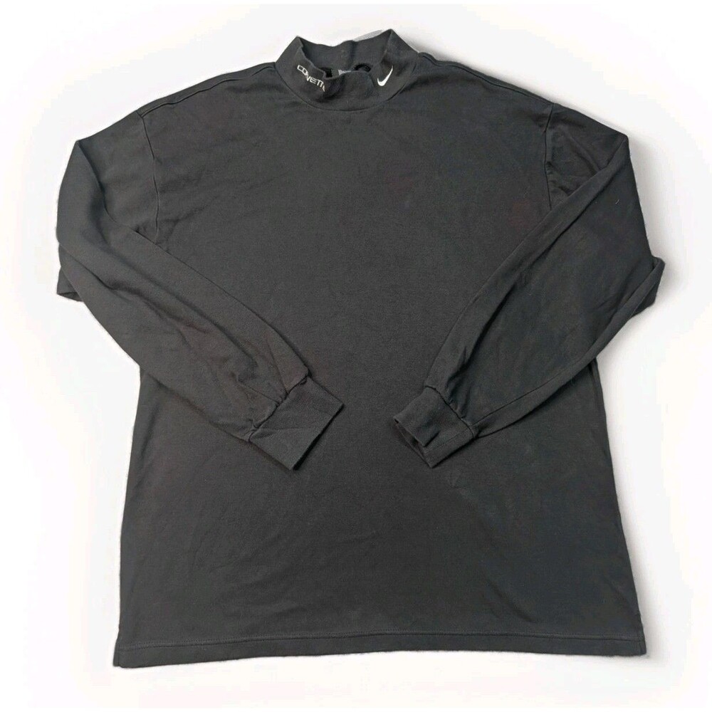 Nike Golf Mock Black Long Sleeved Athletic Shirt Men's Size Large Corvette